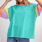 Color Block Stitching Sleeve Oversize Top