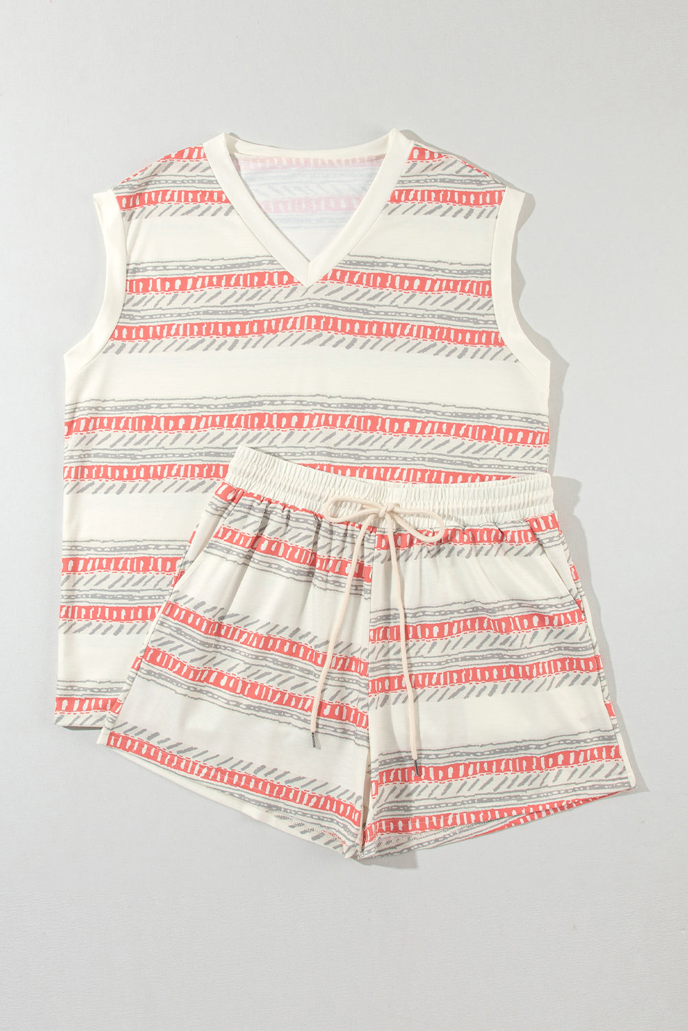 Western Striped Casual Tank 2pcs Set