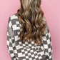 Checkered Drop Shoulder Sweater