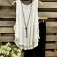 Linen Frayed Tank Top