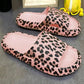 Adult and Kid Leopard Thick Sole Slippers