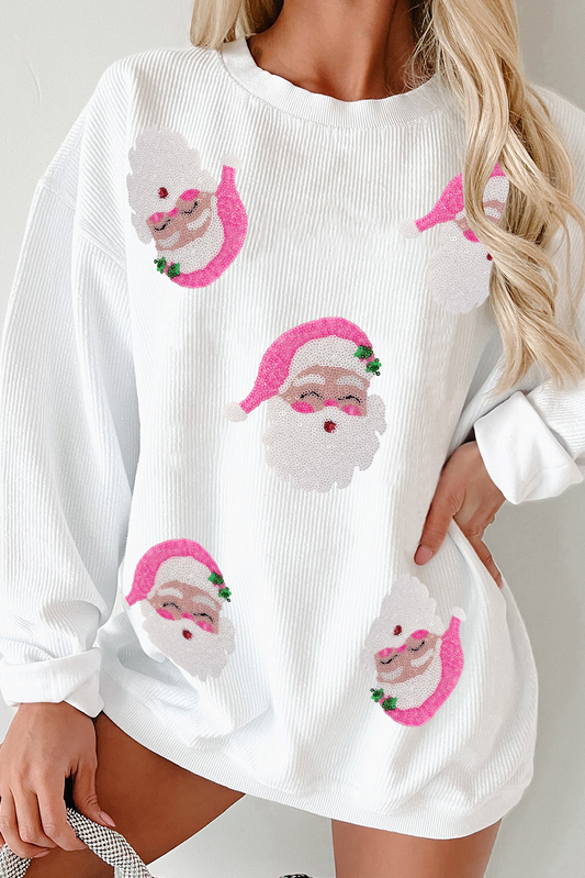 Christmas Sequin Santa Claus Sweatshirt