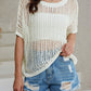 Knit Ribbed Round Neck Sweater Tee