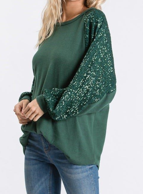 Loose Sequin Panel Top