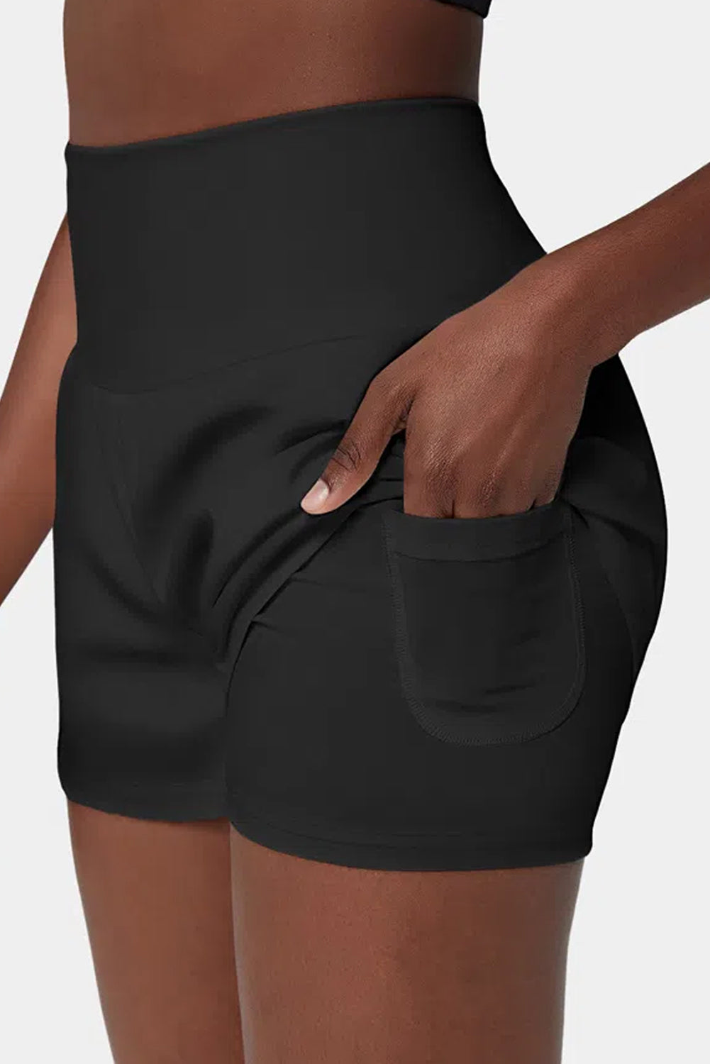 Pocketed Wide Waistband Swim Shorts