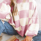 Checkered Bishop Sleeve Sweater