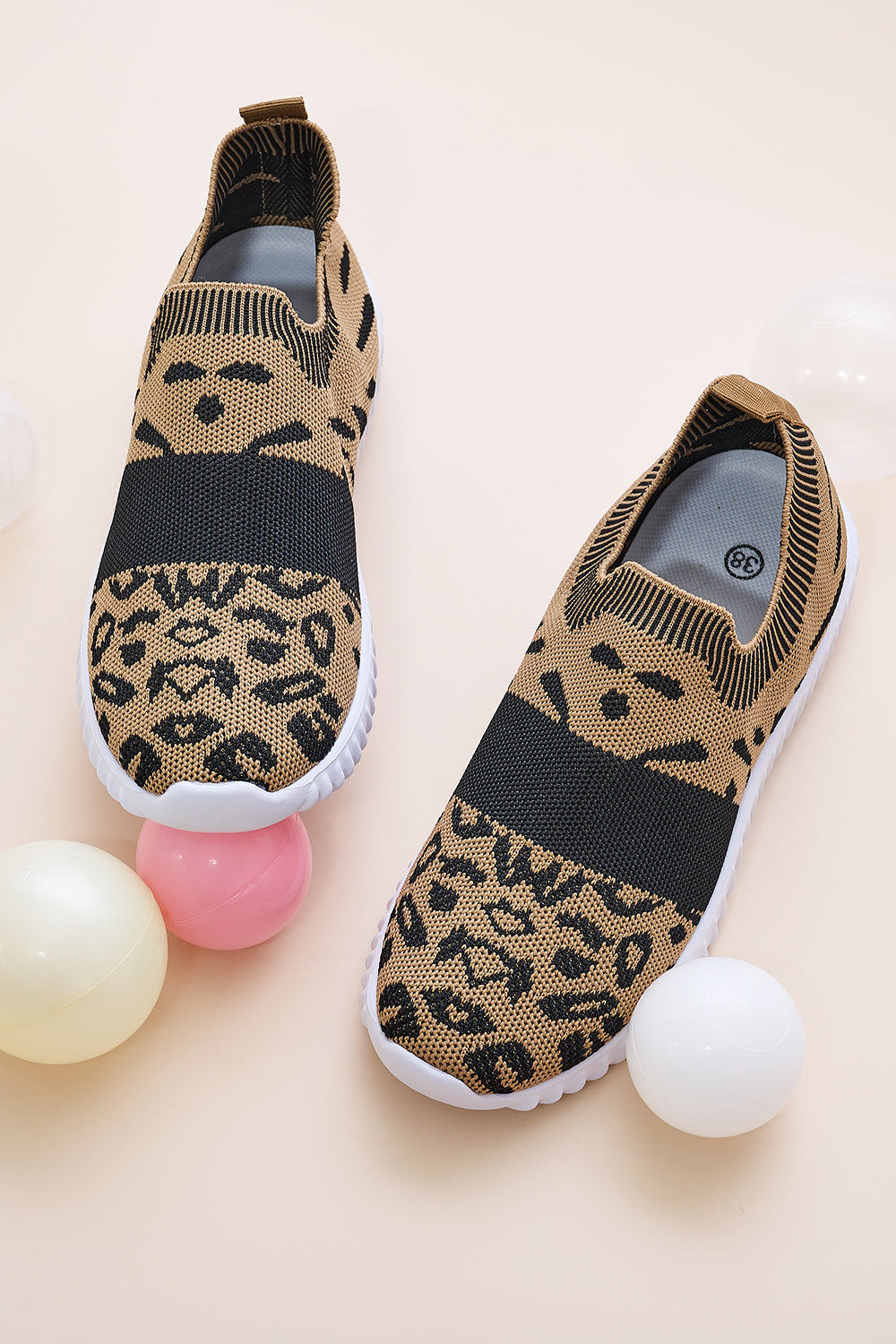 Comfortable Leopard-Print Knitted Shoes