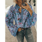 Peacock Print Long Sleeve Shirt