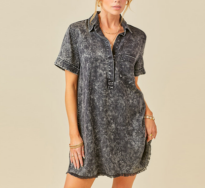 Washed Denim Dress