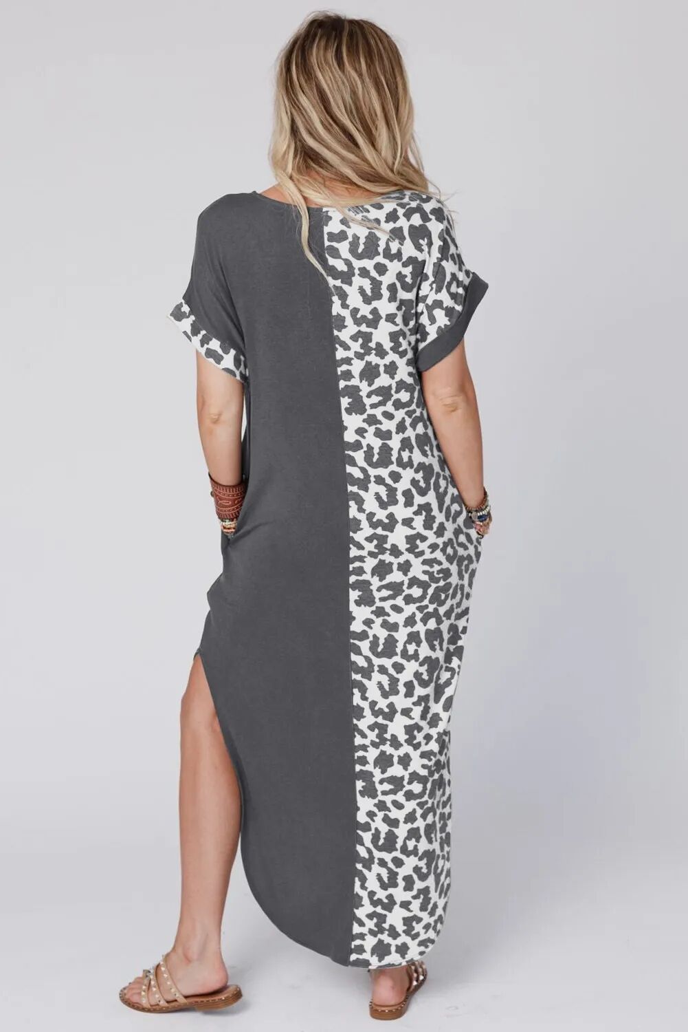 Leopard Print Paneled Dress