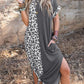 Leopard Print Paneled Dress