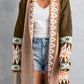 Western Aztec Open Front Sweater Cardigan