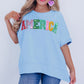 America Sparkle Pastel Embroidered Tee