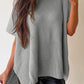 Short Sleeve Side Slit Oversized Sweater