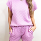 Textured Crew Neck Top + Shorts Set