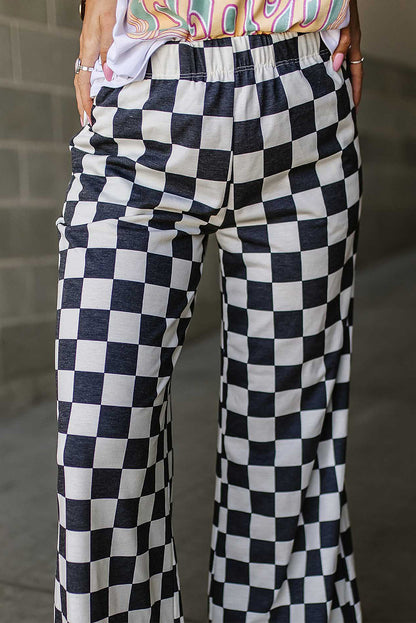 (Pre order/9.25)Checked High Waist Wide Leg Pants