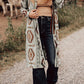 Aztec Open Front Long Cardigan