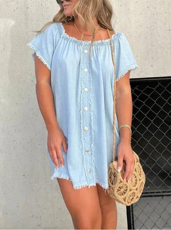 Women’ Buttons Denim Dress