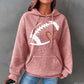 Football Print Hooded Waffle Sweatshirt