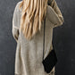 Plaid Knitted Long Open Front Cardigan