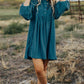 Western Corduroy Buttons Mini Dress