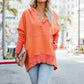 Multicolor V-Neck Dolman Sleeve Hoodie