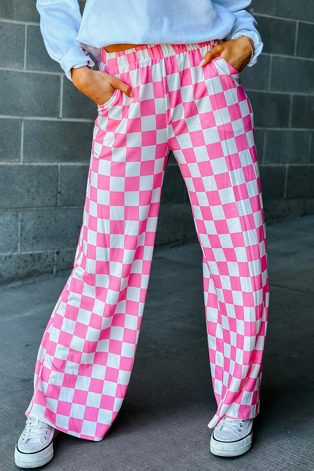 (Pre order/9.25)Checked High Waist Wide Leg Pants