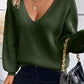 Knot Back Lantern Sleeve Sweater