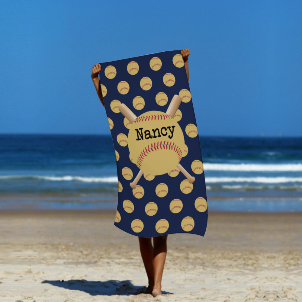 Custom Baseball Beach Towel