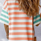 Stripe Contrast Patch Pocket T Shirt