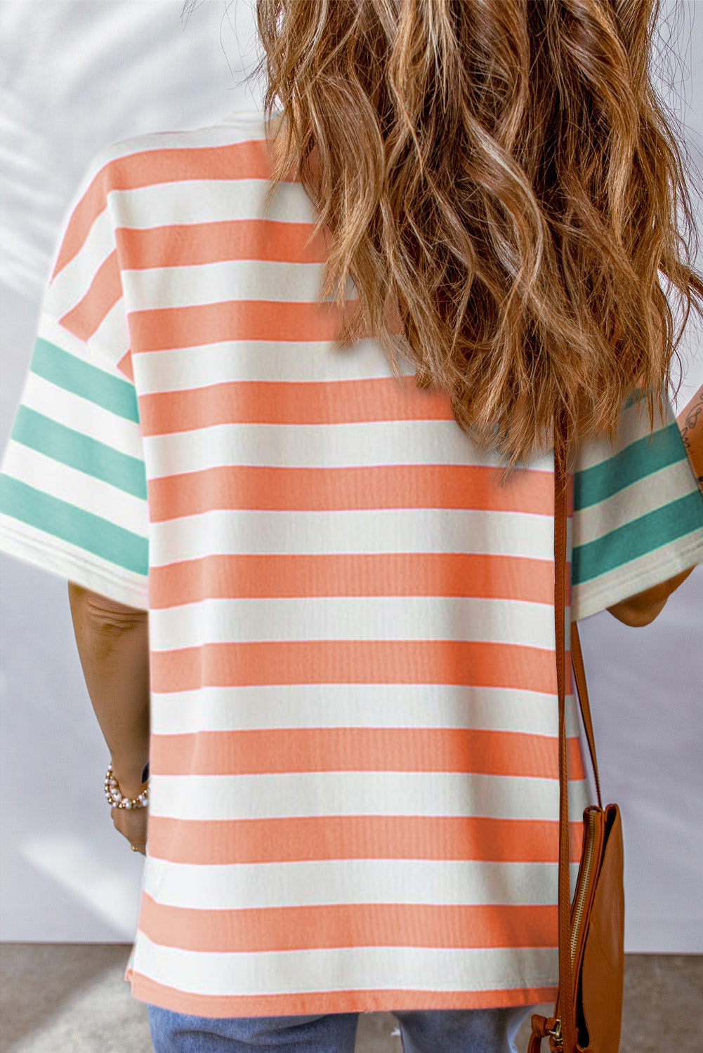 Stripe Contrast Patch Pocket T Shirt