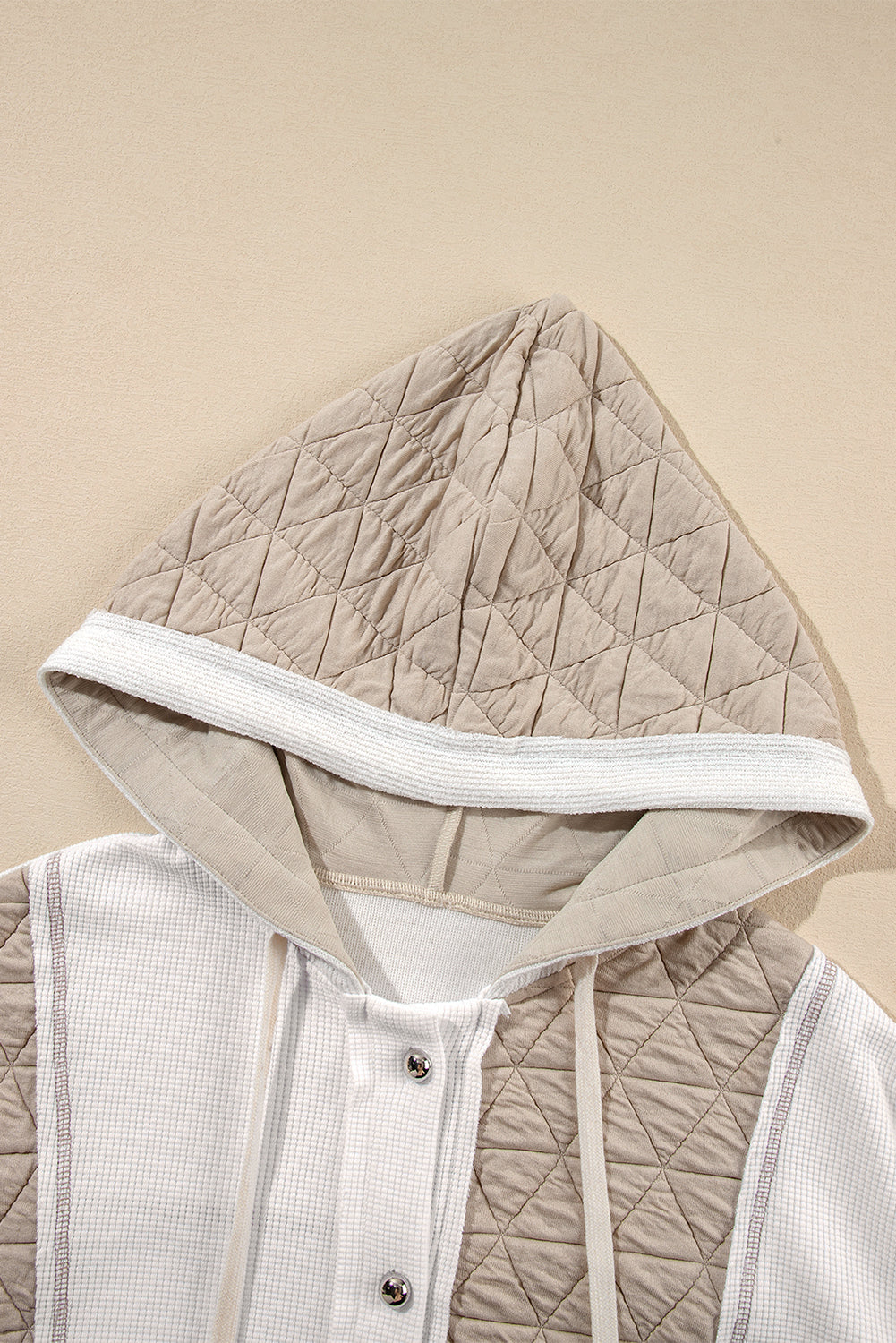 Textured Patchwork Hooded Jacket