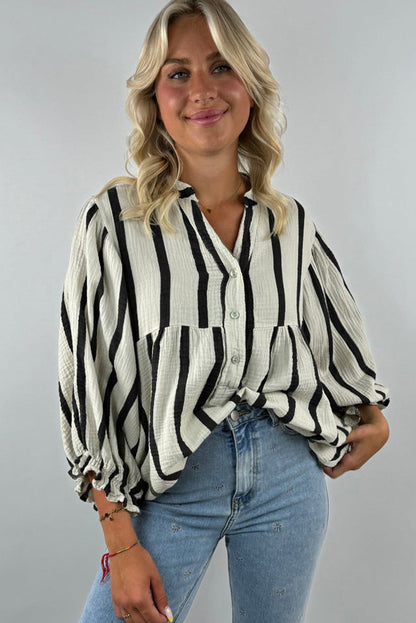 Stripe Button up Loose Shirt