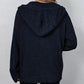 Hooded Drawstring Knit Cardigan