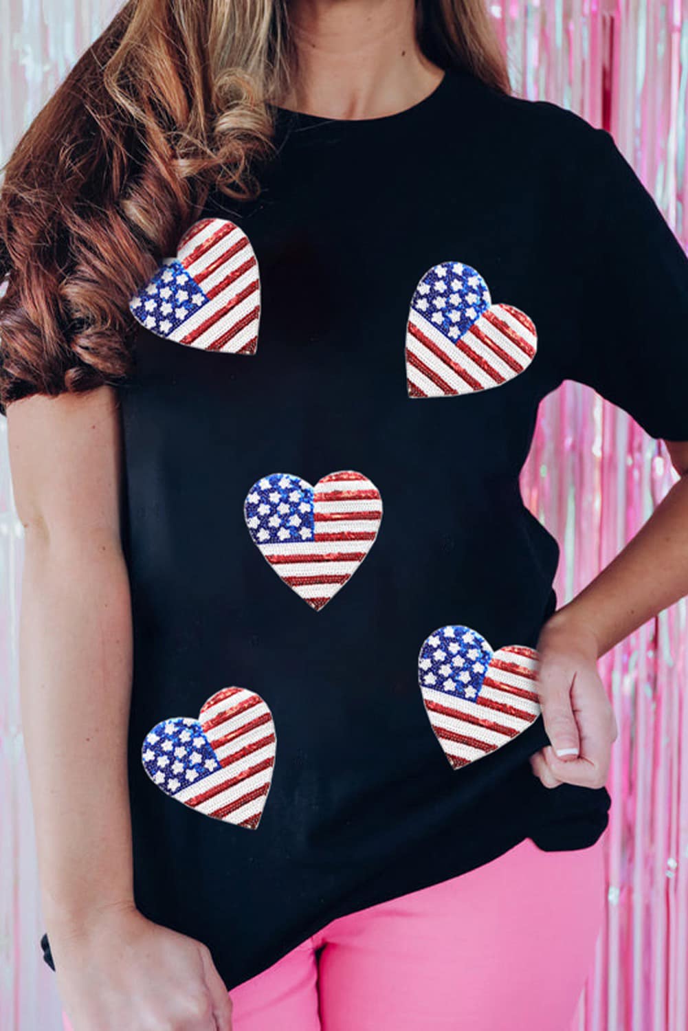 Flag Day Sequin&Graphic Tee