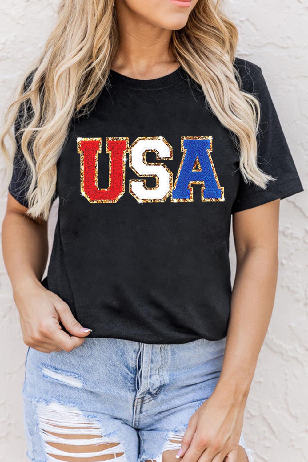 Flag Day Sequin&Graphic Tee