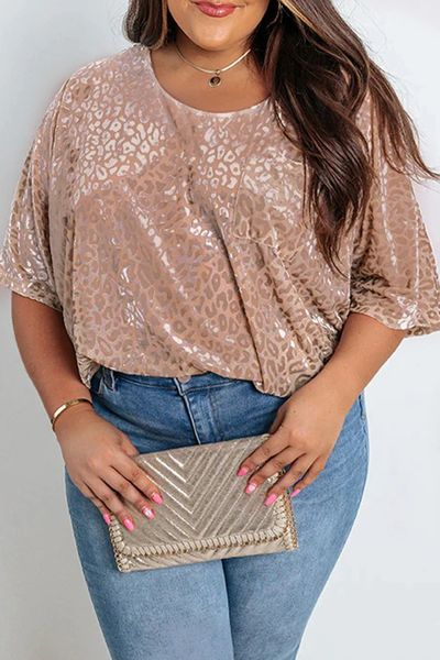 Plus Size Leopard Print T-shirt