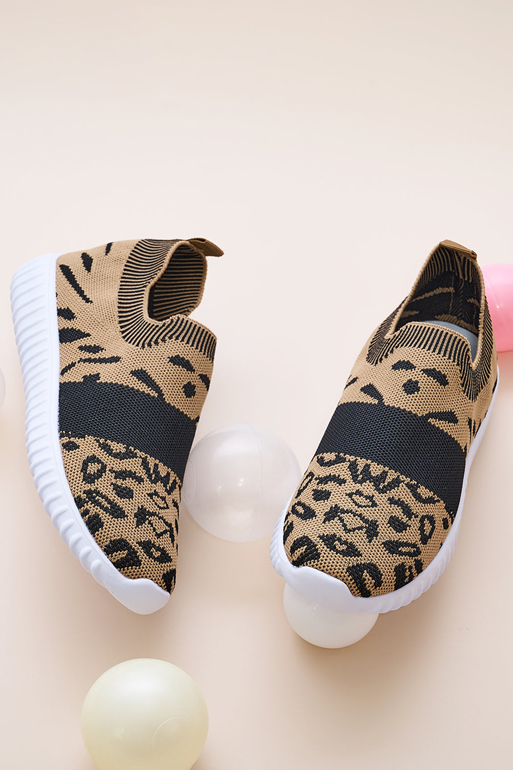 Comfortable Leopard-Print Knitted Shoes