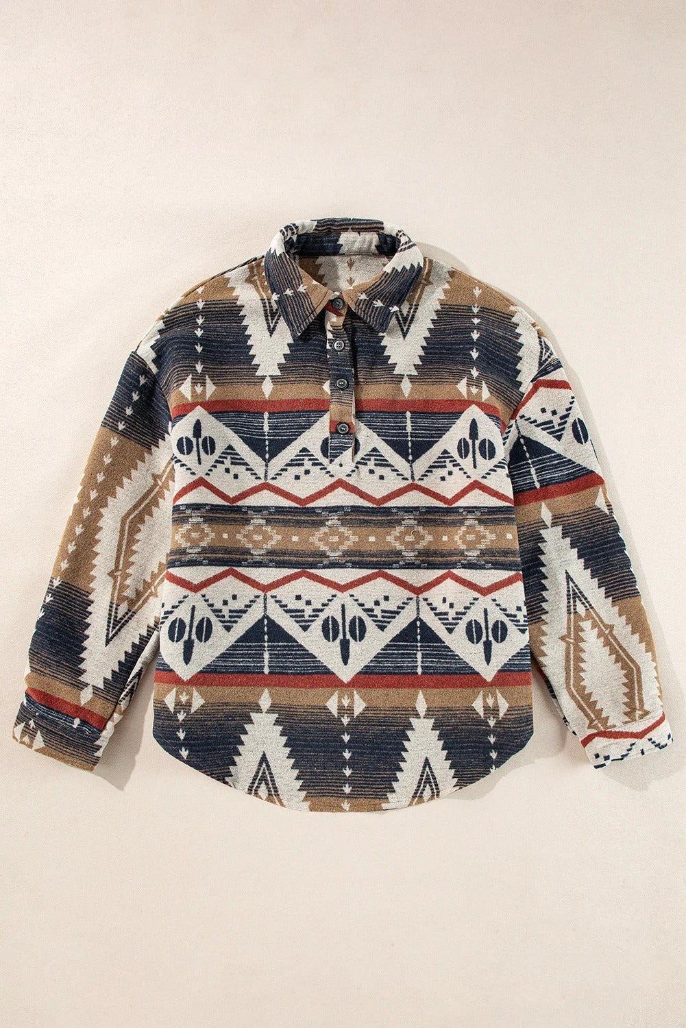 Western Henley Collared Sweatshirt