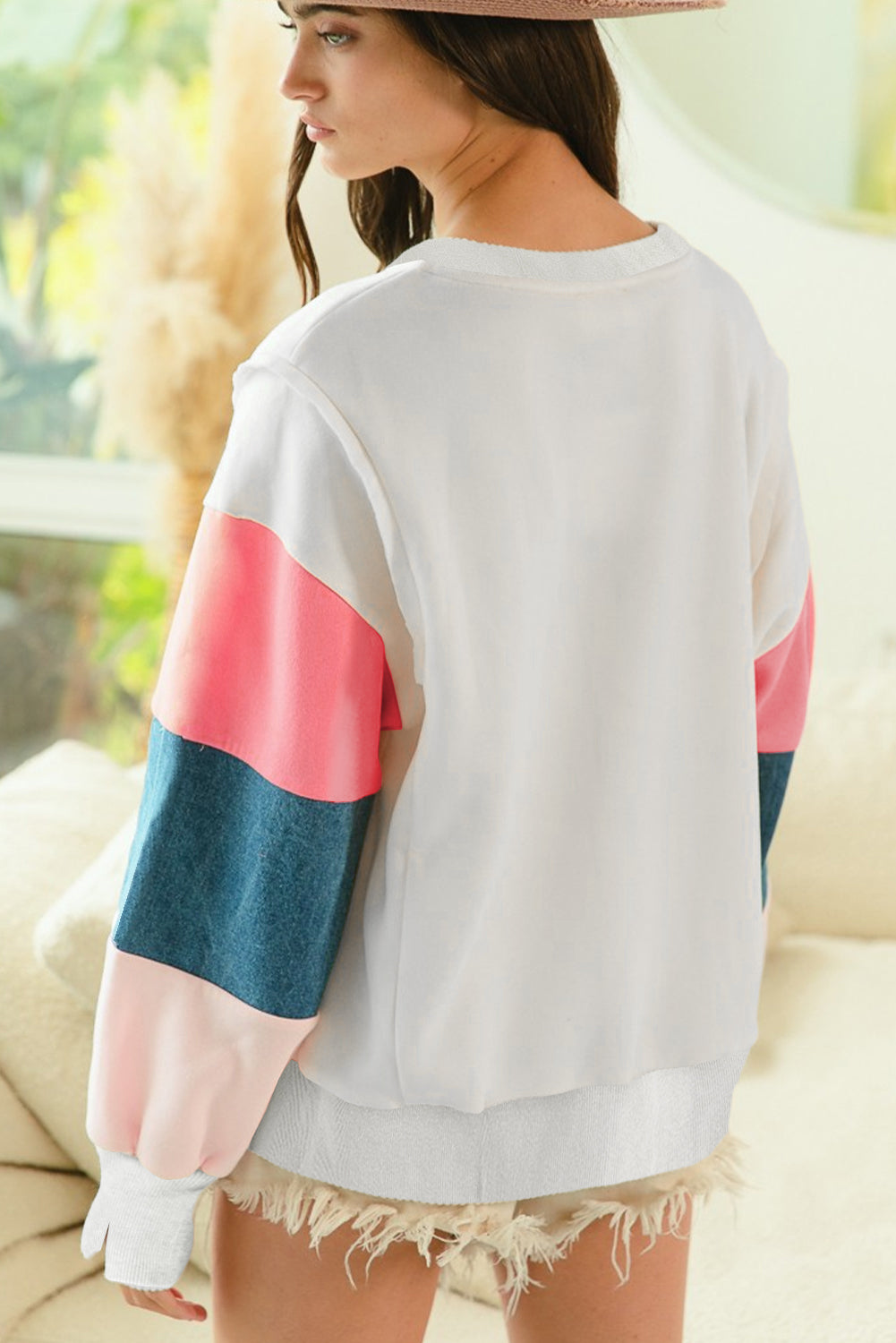 Terry Color Block Top