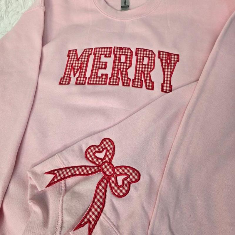 Christmas Bow Patch Sweatshirt