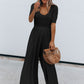 Scoop Neck Short Sleeve Jumpsuit