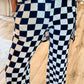 Checkered Tee and Flared Pants Set