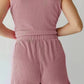 Corded Sleeveless Top & Pocketed Shorts Set