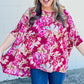 Plus Size Floral Print Short Sleeve Blouse