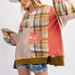 (Pre order 10.10)Flower Patchwork Waffle Loose Top