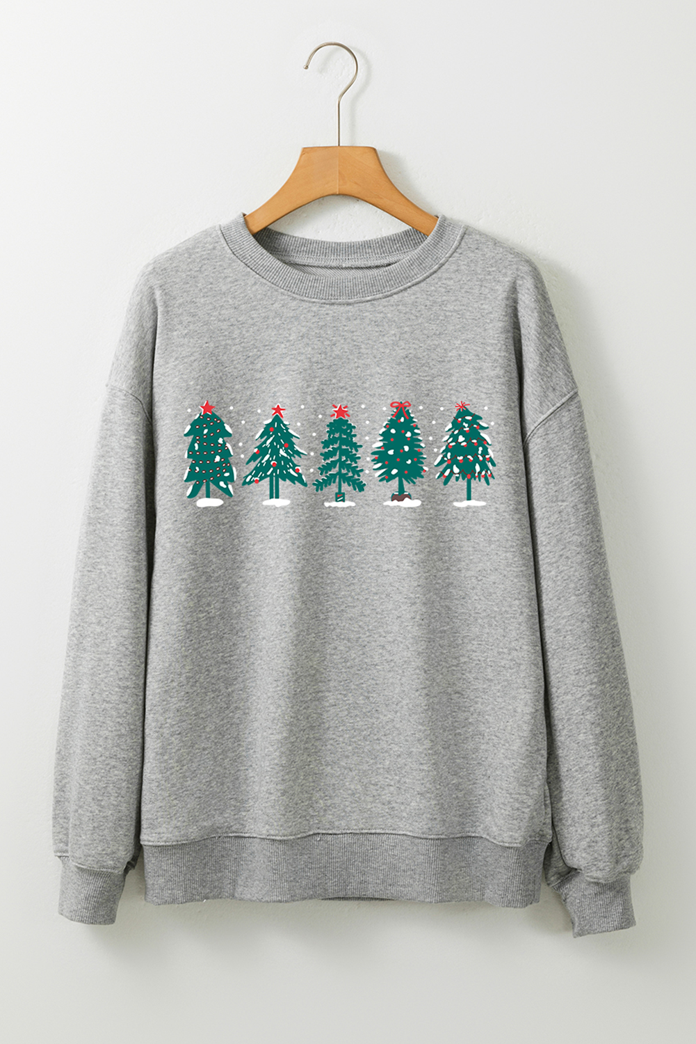 Christmas Tree & Letter Graphic Sweatshirt