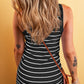 Stripe Ribbed Knit Tank Mini Dress