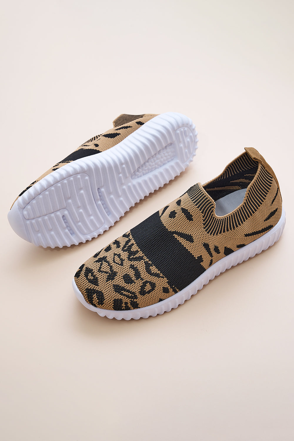 Comfortable Leopard-Print Knitted Shoes