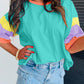 Color Block Stitching Sleeve Oversize Top